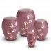 Brass - Pet Cremation Ashes Urn 1.0 Litre (Pink with Gold and Silver Pawprints)